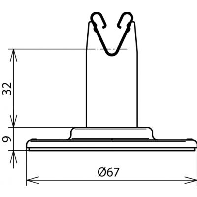 Wspornik dachowy DEHNgrip, przyklejany, wys. 32 mm, stal nierdzewna NIRO/tworzywo, szary (297120)