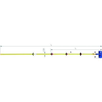 Komplet drążków izolacyjnych z końcówką czyszczącą, do 7,5 kV DC / 25 kV AC, dł. 3160 mm (766340)