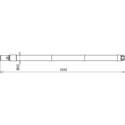 Przedłużenie drążka, czerwony/biały, fi 43 mm, dł, 1035 mm z oczkiem (769519)
