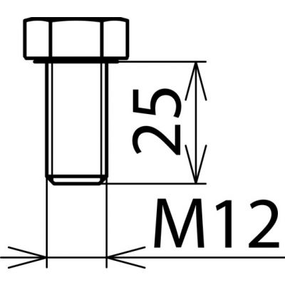 Śruba sześciokątna DIN 933 M12x25 mm stal nierdzewna NIRO (561925)