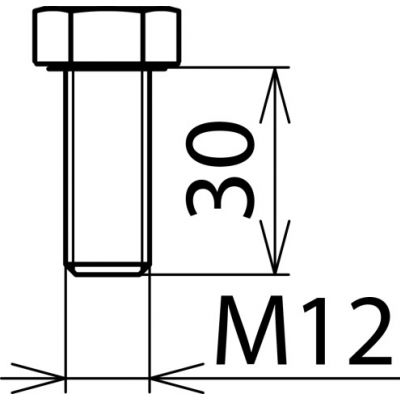 Śruba sześciokątna DIN 933 M12x30 mm stal nierdzewna NIRO (561930)
