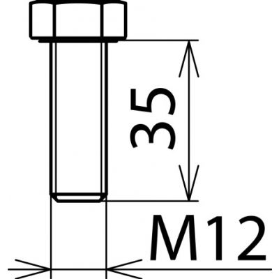 Śruba sześciokątna DIN 933 M12x35 mm stal nierdzewna NIRO (561935)