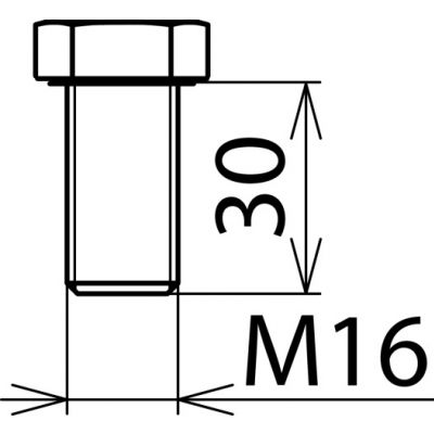 Śruba sześciokątna DIN 933 M16x30 mm stal nierdzewna NIRO (561931)