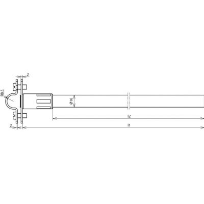 DEHNiso, Wspornik dystansujący do iglicy 16 mm, ZG-St/tZn / GFK / NIRO (106178)