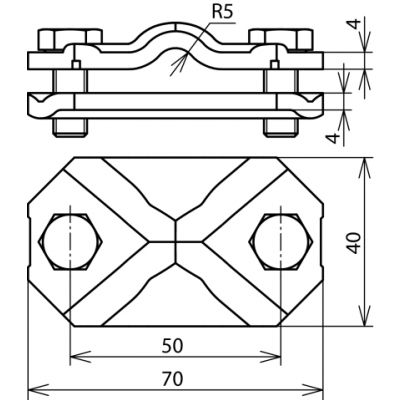 Zacisk probierczy bez przekładki, drut 7-10/płask. 30-40 mm (454100)