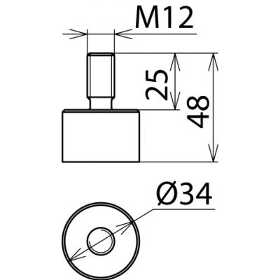 Element przyłączeniowy, forma A, gwint M12, do spawania (705501)
