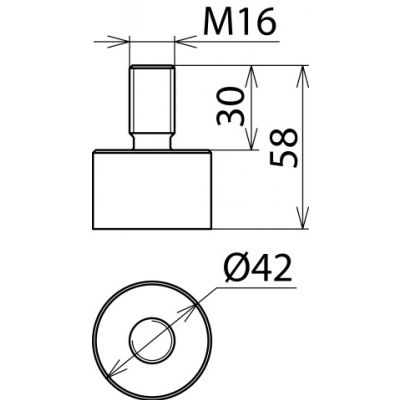 Element przyłączeniowy, forma A, gwint M16, do spawania (755501)