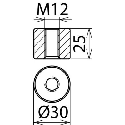 Element przyłączeniowy, forma B, gwint M12 (336020)