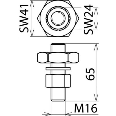 Element przyłączeniowy, bolec z gwintem M16 (750500)