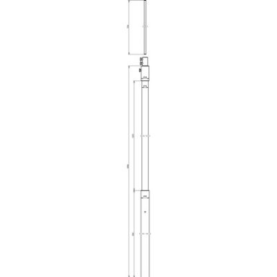 Rura wsporcza fi 30 mm dł. 1990 mm, GFK/stal nierdzewna NIRO, z iglicą fi 10 mm o dł. 500 mm (105272)