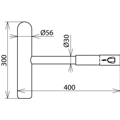 Młot - końcówka robocza do rozbijania lodu, 25 k V 16,7 Hz, fi 56 mm, dł. 400 mm (766372)