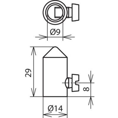 Grot do drutu miedzianego fi 7-10 mm, dł. 29 mm, Ms/gAl Cu (110017)