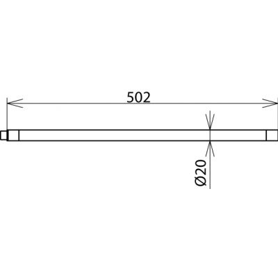 Przedłużenie dla dosycania ręcznego, fi 20 mm, dł. 500 mm (785398)