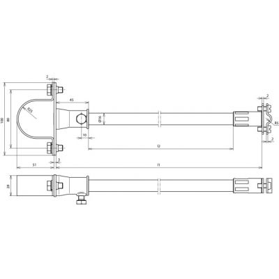 Wspornik dystansujący do rury wsporczej do drutu 7-10 mm, GFK/NIRO/ZG-St/tZn (106328)