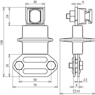 Zacisk probierczy bimetaliczny 6-10/płask. 30 mm, Cu/St/tZn (460147)