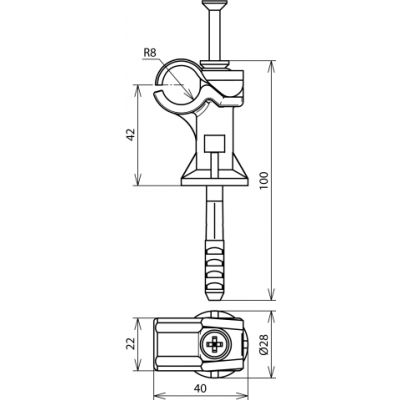 Wspornik DEHNfix do iglic 16 mm, st/szary (252000)