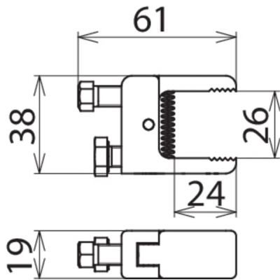 Zacisk ze śrubą M8, zakres zacisku: 0-24 mm (745508)