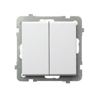 SONATA Przycisk podwójny zwierny biały mat ŁP-17R/m/75 OSPEL (ŁP-17R/m/75)