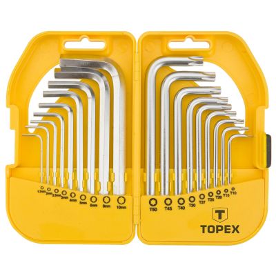 Klucze sześciokątne i Torx zestaw 18szt, TOPEX 35D952 GTX (35D952)