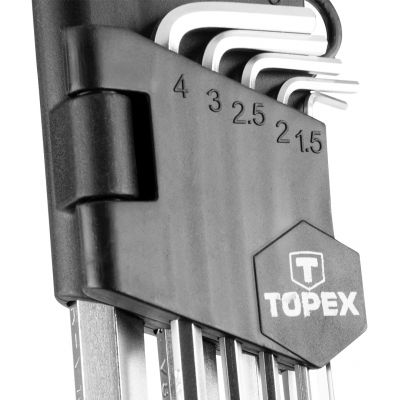 Klucze sześciokątne 1,5-10mm zestaw 9szt, TOPEX 35D956 GTX (35D956)