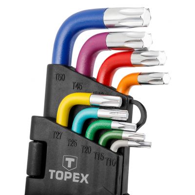 Klucze Torx kolorowe zestaw 9szt, TOPEX 35D969 GTX (35D969)