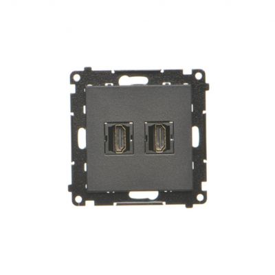Simon 55 Gniazdo HDMI podwójne Czarny mat TGHDMI2.01/149 (TGHDMI2.01/149)