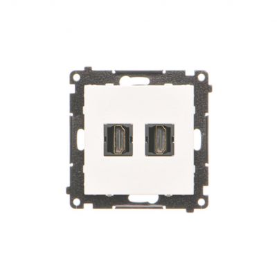Simon 55 Gniazdo HDMI podwójne Biały mat TGHDMI2.01/111 (TGHDMI2.01/111)