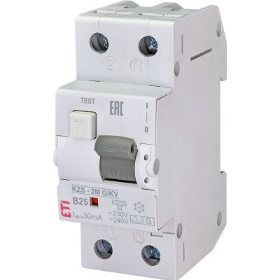 Wyłącznik różnicowonadprądowy KZS-2M 1P+N B25A 30mA typ G/KV 002174106 ETI (002174106)