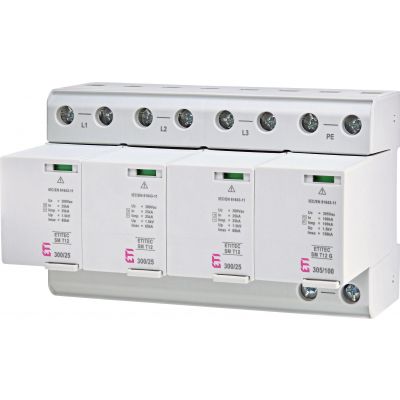 Ogranicznik przepięć T1+T2 (B+C) - bez prądu upływu ETITEC SM T12 300/25 3+1 002440562 ETI (002440562)