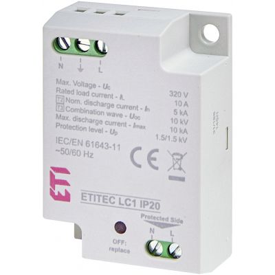 Ogranicznik przepięć - do źródeł światła LED ETITEC LC1 IP20 002442980 ETI (002442980)