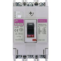 Wyłącznik mocy 3P 16kA wyzw. TM (bez regulacji) EB2S 160/3LF 100A 3P 004671809 ETI (004671809)