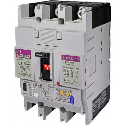 Wyłącznik mocy 36kA wyzw. elektroniczny EB2 250/3LE 160A 3P 004671353 ETI (004671353)