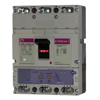 Wyłącznik mocy 3P 125kA wyzw. elektroniczny EB2 800/3HE 630A 3P 004672200 ETI (004672200)
