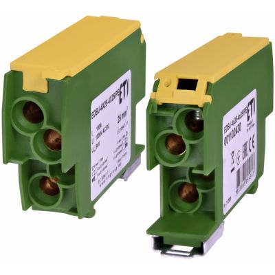 Blok rozdzielczy 100A (4x1,5-25mm2-4x1,5-25mm2) żółto-zielony EDBJ-4x25-4x25/PE 001102430 ETI (001102430)