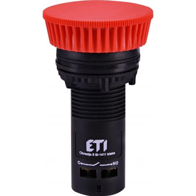 Przycisk kompaktowy z guzikiem-grzybek, 1NO, czerwony ECM-P10-R 004771480 ETI (004771480)