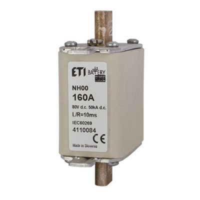 Wkładka topikowa NH do ochrony akumulatorów, magazynów energii DC NH00 gBat 160A 80V DC 004110084 ETI (004110084)