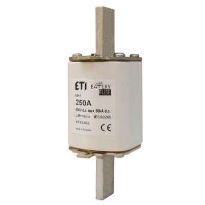 Wkładka topikowa NH do ochrony akumulatorów, magazynów energii DC NH3 gBat 500A 550V DC 004725265 ETI (004725265)