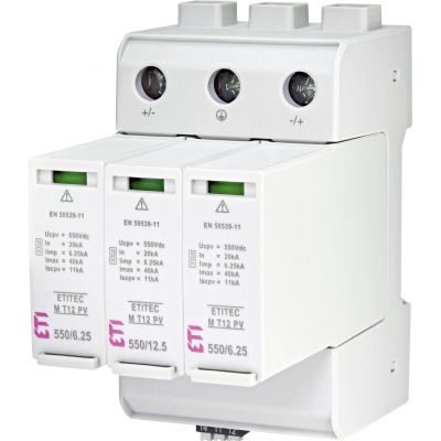 Ogranicznik przepięć T1 T2 (B C) - do systemów PV ETITEC M T12 PV 1100/12,5 Y RC 002440512 ETI (002440512)