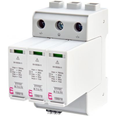 Ogranicznik przepięć T1 T2 (B C) - do systemów PV ETITEC M T12 PV 1500/12,5 Y RC 002440514 ETI (002440514)