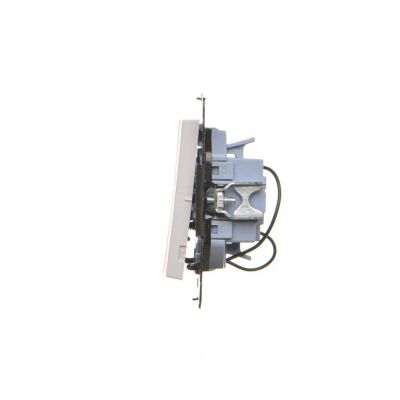 Simon 55 Przycisk zwierny potrójny z podświetleniem LED szybkozłączka Jasnoszary mat TP31L.01/114 (TP31L.01/114)