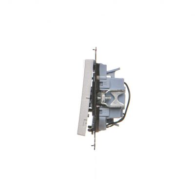 Simon 55 Przycisk zwierny potrójny z podświetleniem LED szybkozłączka Aluminium mat TP31L.01/143 KONTAKT (TP31L.01/143)