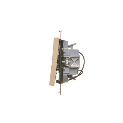 Simon 55 Przycisk zwierny potrójny z podświetleniem LED szybkozłączka Szampański mat TP31L.01/144 KONTAKT (TP31L.01/144)