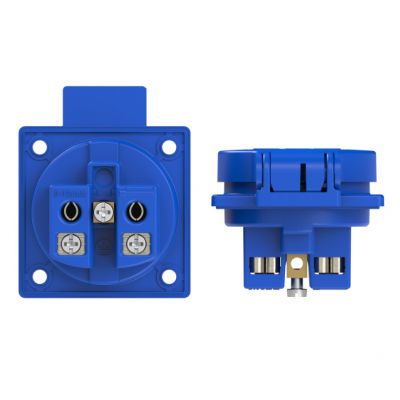 PCE GNIAZDO WTYCZKOWE TABLICOWE 230V WERSJA SCHUKO Niebieskie boczne wprowadzenie przewodu 1050-0bs (1050-0bs)