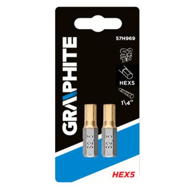 Końcówki wkrętakowe HEX5,0x25mm 2szt, GRAPHITE 57H969 GTX (57H969)