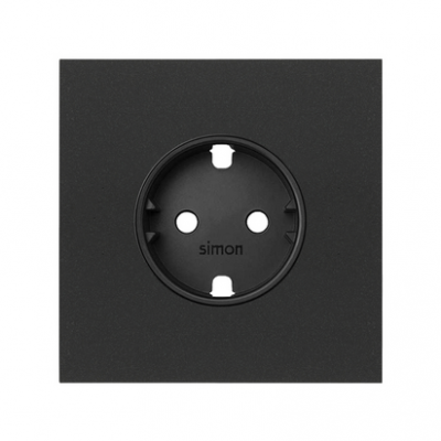 SIMON 100 Panel 1-krotny: 1 gniazdo zasilające czarny mat KONTAKT (10020105-238)