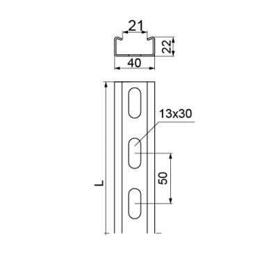 Ceownik wzmocniony 400x60mm Grubość 2,00 mm 2mb CWC40H22/2 610320 BAKS (610320)