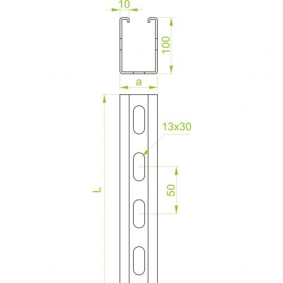 Ceownik montażowy 50x100mm Grubość 3,00 mm 3mb CMT50H100/3 610336 BAKS (610336)