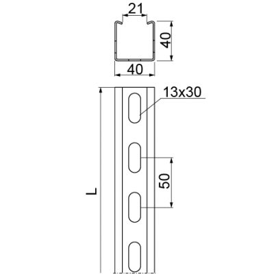 Ceownik wzmocniony 400x60mm Grubość 1,50 mm 2mb CWP/CWOP40H40/2 611120 BAKS (611120)