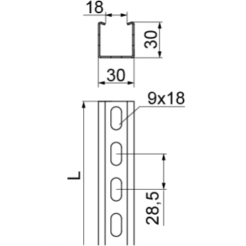 Ceownik wzmocniony 100x60mm Grubość 1,20 mm 2mb CWD30H30/2 613520 BAKS (613520)