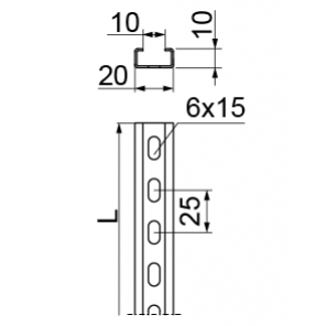 Ceownik wzmocniony 50x60mm Grubość 1,20 mm 2mb CWD20H10/2 616220 BAKS (616220)